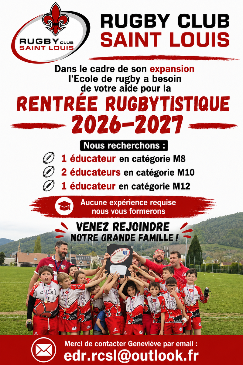 RECRUTEMENT ECOLE DE RUGBY