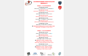 CALENDRIER SENIORS SAISON 2024-2025