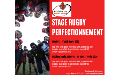 STAGE RUGBY PERFECTIONNEMENT FEVRIER 2020
