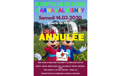 SOIREE CARNAVAL &quot;DISNEY&quot; - ANNULÉE