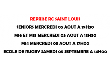 REPRISE ENTRAINEMENT 