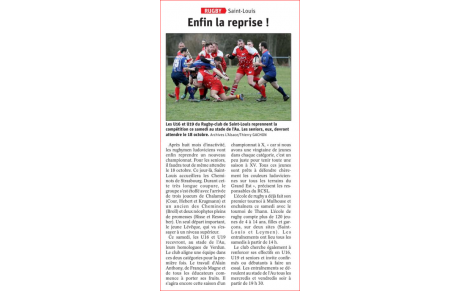 ENFIN LA REPRISE ... 