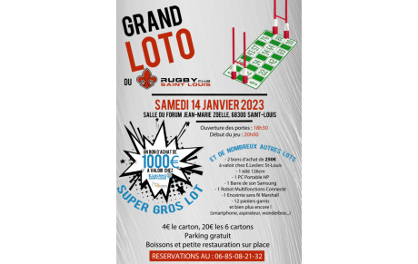 Grand Loto du RC St-Louis samedi 14 janvier