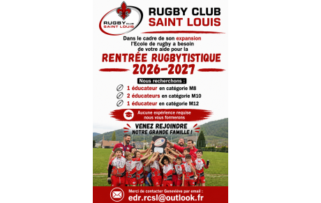 RECRUTEMENT ECOLE DE RUGBY